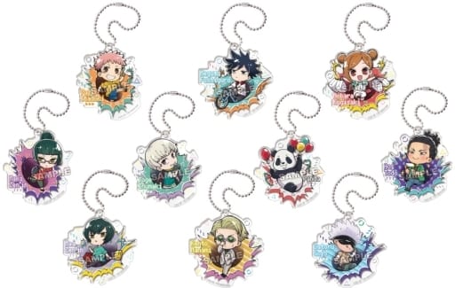 Megumi Fushiguro, etc. Jujutsu Kaisen Buchimas! Private Clothes Acrylic Key Chain All 10 Types Set Key Ring [USED]