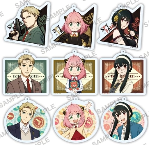 Anya Forger, etc. SPY x FAMILY Acrylic Strap All 9 Types Set Key Ring [USED]