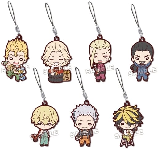 Chifuyu Matsuno, etc. Tokyo Revengers Nitotan Bike Maintenance Rubber Mascot All 7 Types Set Key Ring [USED]