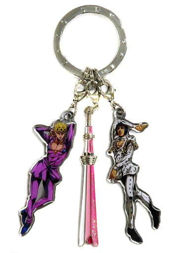 Giorno Giovanna Bruno Bucciarati JoJo's Bizarre Adventure Triple Key Holder JOJOTREE TOKYO SKYTREE Limited Key Ring [USED]