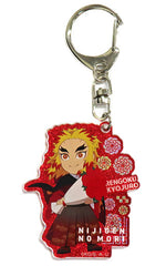 Kyojuro Rengoku Demon Slayer: Kimetsu no Yaiba Neon Acrylic Key Chain Die Cut Type Nijigen-No Mori Collaboration 2nd Limited Key Ring [USED]