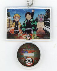 Tanjiro Kamado Zenitsu Agatsuma Inosuke Hashibira Demon Slayer: Kimetsu no Yaiba Entertainment District Arc Acrylic Stand Keychain Bic Camera & Kojima Limited Blu-ray/DVD Vol.2 Purchase Bonus Key Ring [USED]