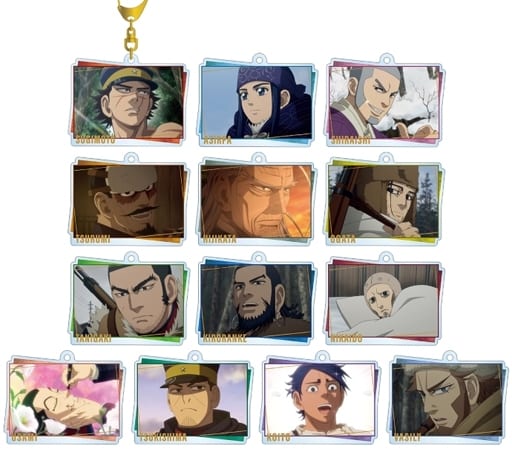 Saichi Sugimoto, etc. Golden Kamuy Trading Scene Acrylic Key Chain All 13 Types Set Key Ring [USED]