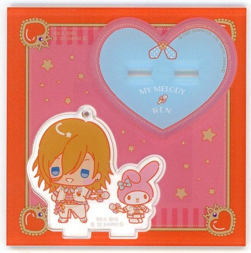 My Melody Ren Jinguji Uta no Prince Sama Acrylic Key Chain With Stand Happy Smiling Stage Chibi Chara Ver. Shining Live Happy Smiling Stage in Sanrio Puroland Limited Sanrio Characters Collaboration Key Ring [USED]