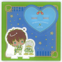 Ahiru no Pekkle Cecil Aijima Sanrio Characters X Uta No Prince-Sama Shining Live Acrylic Keychain With Stand Happy Smiling Stage Chibi Chara Ver. Sanrio Puroland Limited Key Ring [USED]