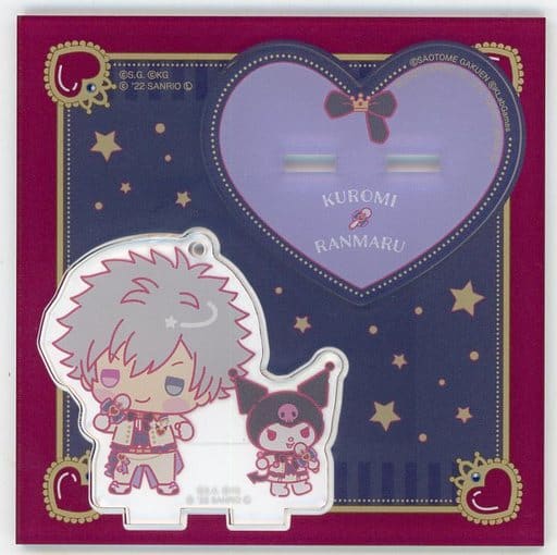 Kuromi Ranmaru Kurosaki Sanrio Characters X Uta No Prince-Sama Shining Live Acrylic Keychain With Stand Happy Smiling Stage Chibi Chara Ver. Sanrio Puroland Limited Key Ring [USED]
