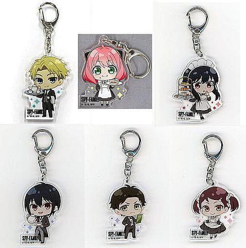 Anya Forger, etc. SPY x FAMILY Trading Acrylic Keychains Chugai Grace Cafe Limited All 6 Types Set Key Ring [USED]
