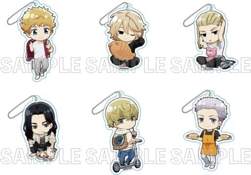 Takemichi Hanagaki, etc. Tokyo Revengers Trading Acrylic Key Chains Peaceful Holiday Ver. All 6 Types Set Key Ring [USED]