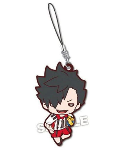 Tetsuro Kuroo Haikyu!! Nitotan Nekoma High School Second Uniform Rubber Mascot Key Ring [USED]