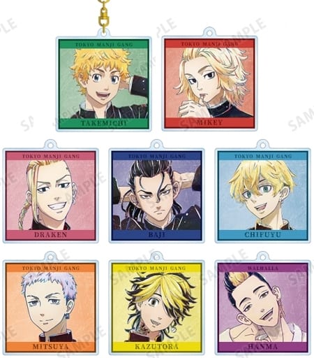 Manjirou Sano, etc. Tokyo Revengers Ani-Art Trading Acrylic Key Chains Part 2 All 8 Types Set Key Ring [USED]