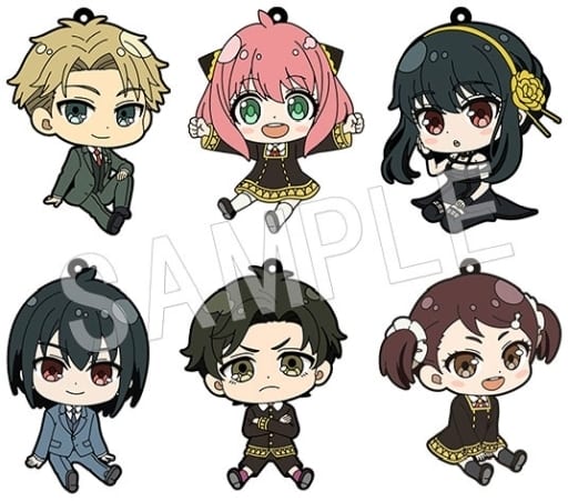 Anya Forger, etc. SPY x FAMILY Petanko Rubber Strap All 6 Types Set Key Ring [USED]