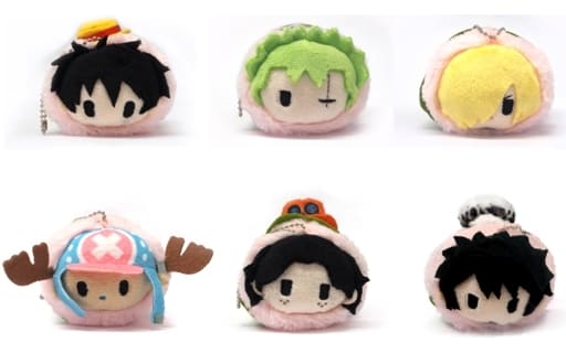 Monkey D. Luffy, etc. One Piece Sakura Mochi Mascot All 6 Types Set Key Ring [USED]