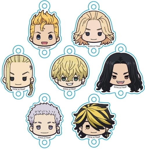Chifuyu Matsuno, etc. Tokyo Revengers Churu Chara Renketsu! Key Chain All 7 Types Set Key Ring [USED]