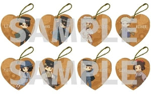 Zeke Yeager, etc. Attack on Titan Chara Leather Charm 04. Retro Art All 8 Types Set Key Ring [USED]