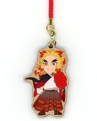 Kyojuro Rengoku Flower Demon Slayer: Kimetsu no Yaiba Wooden Key Chain Part 2 Nijigen no Mori Limited Mystery-Solving Walk Hanafuru-Sato And Phantom Scenery Participation Privilege Key Ring [USED]