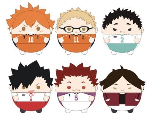 Shoyo Hinata, etc. Haikyu!! Fluffy Kororin 5 All 6 Types Set Key Ring [USED]