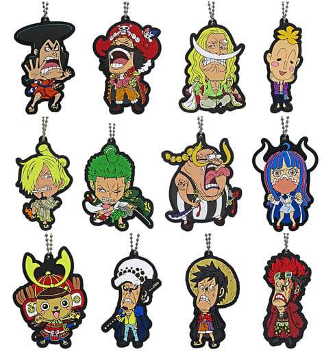 Gol D. Roger, etc. One Piece Ichiban Kuji Visit Us! the Nine Red Scabbards 1st Prize H All 12 Types Set Key Ring [USED]