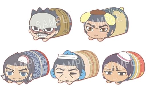 Genjiro Tanigaki, etc. Golden Kamuy X Sanrio Characters Mochikororin Plush Mascot TypeB All 5 Types Set Key Ring [USED]