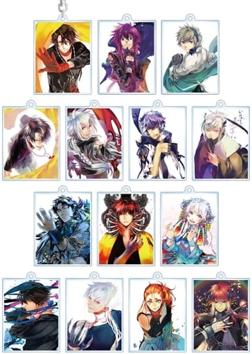 DianHong, etc. Haigakura Cover Illustration Trading Acrylic Key Chains All 14 Types Set Key Ring [USED]