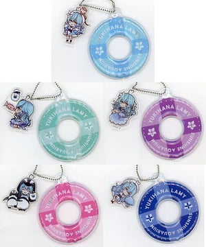 Yukihana Lamy Vtuber Hololive with Trading Mini Charm Swim Ring Key Chain Swim Ring Key Chain Sunshine Aquarium #Aquaramium Limited All 5 Types Set Key Ring [USED]