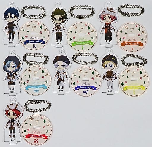 Iori Izumi, etc. IDOLiSH7 Acrylic Keychain Collection with Stand PTT Xmas Petite Nana All 7 Types Set Key Ring [USED]