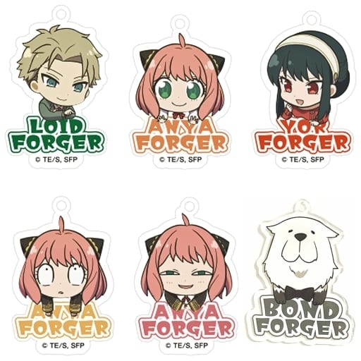 Anya Forger, etc. SPY x FAMILY 2.5 Kyorokyoro Acrylic Key Chain All 6 Types Set Key Ring [USED]