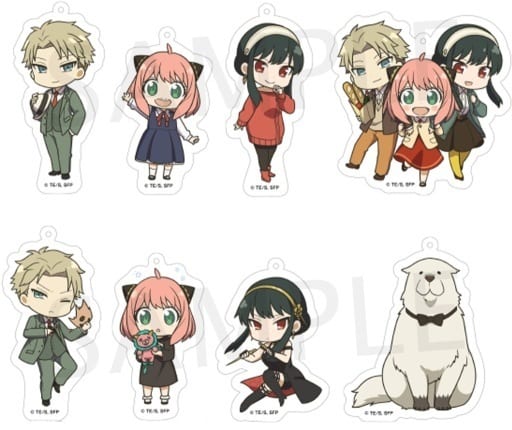 Anya Forger, etc. SPY x FAMILY 2.5 Acrylic Key Chain All 8 Types Set Key Ring [USED]