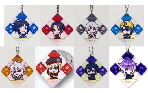 Toku: Touken Ranbu Hanamaru Setsugetsuka Hana no Maki Public Commemorative Campaign Original Acrylic Key Chain FamilyMart Limited All 8 Types Set Key Ring [USED]