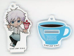 Satoru Gojo Jujutsu Kaisen 0 Acrylic Key Chain Collection Waiter Ver. Tower Records Cafe Limited Key Ring [USED]