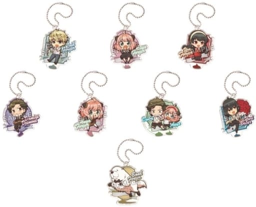 Anya Forger, etc. SPY x FAMILY Pyoncolle Acrylic Key Chain Vol.2 All 8 Types Set Key Ring [USED]