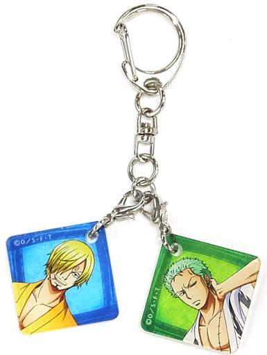 Roronoa Zoro Sanji One Piece Local Limited Acrylic Key Chain 2017 Mugiwara Store Nagoya Limited Key Ring [USED]