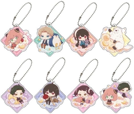 Anya Forger, etc. SPY x FAMILY Pukutto! Acrylic Key Chain All 8 Types Set Key Ring [USED]