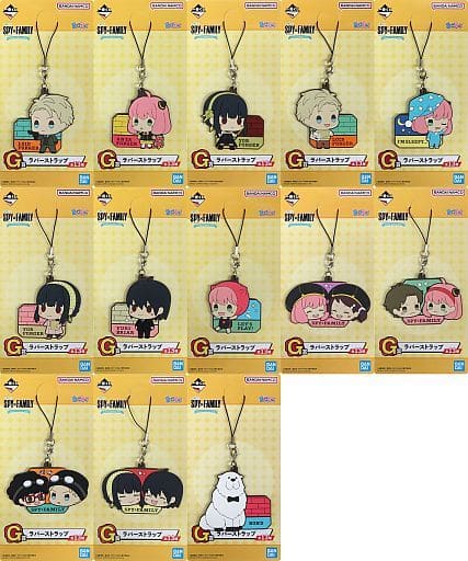 Anya Forger, etc. SPY x FAMILY Ichiban Kuji Lovely Ordinary Days Chokonokko Rubber Charm Prize G All 13 Types Set Key Ring [USED]