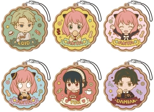 Anya Forger, etc. SPY x FAMILY Cookie Rubber Mascot All 6 Types Set Key Ring [USED]