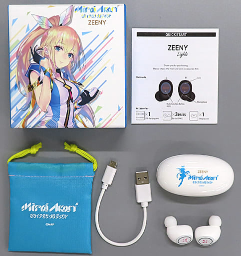 Mirai Akari Vtuber X Zeeny Lights Original Collaboration Model Earphone Earphones [USED]
