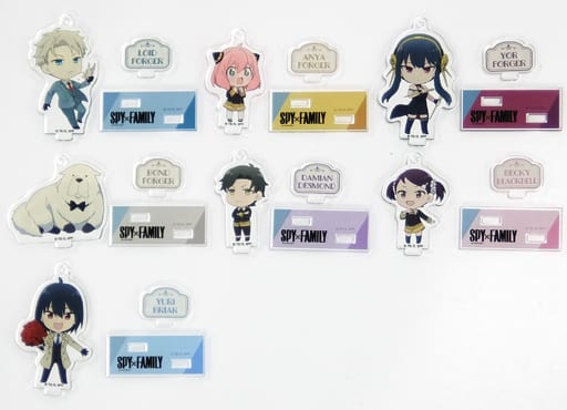 Anya Forger, etc. SPY x FAMILY Acrylic Stand Keychain LAWSON Limited Campaign Products All 7 Types Set Key Ring [USED]