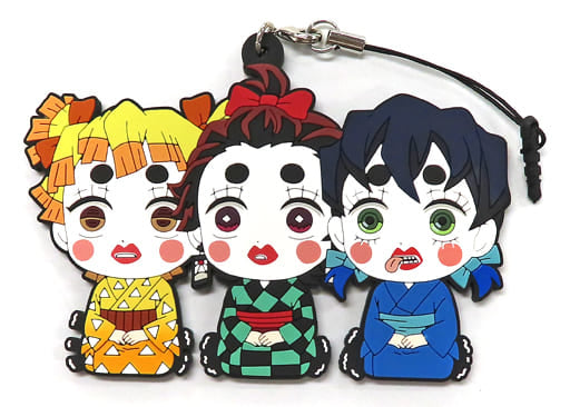Sumiko Zenko Inoko Demon Slayer: Kimetsu no Yaiba Petanko Rubber Charm Summer Festival Ver. Vol.1 Randen X Eigamura Kyono Oshigoto 3 Limited Box Purchase Privilege Key Ring [USED]