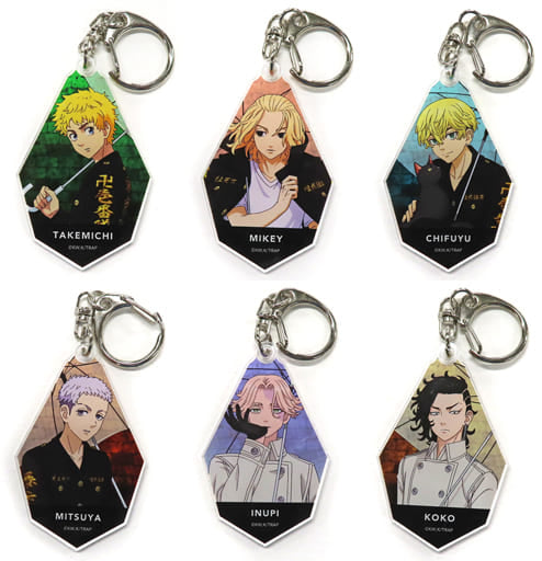 Manjirou Sano, etc. Tokyo Revengers Backstreet Acrylic Keychain Collection Backstreet Cafe In Tree Village Limited All 6 Types Set Key Ring [USED]