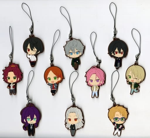 Ensemble Stars!! Road to Show!! Rubber Strap with Mini Character Illustration Set of 10 animate Limited Blu-Ray/DVD Bundled Bonus Key Ring [USED]