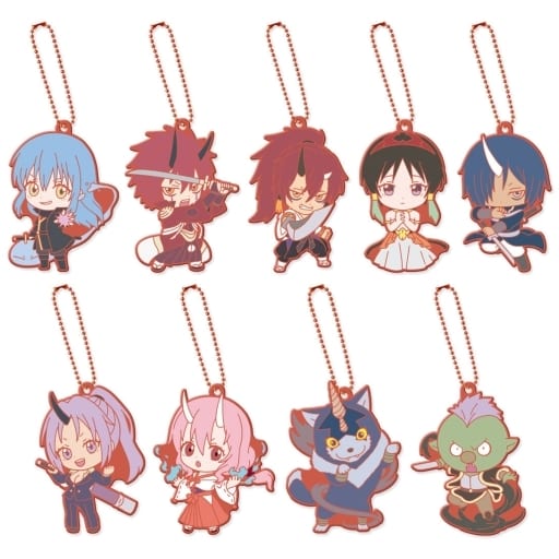 Rimuru, etc. That Time I Got Reincarnated as a Slime: The Movie Scarlet Bond Capsule Rubber Mascot All 9 Types Set Key Ring [USED]