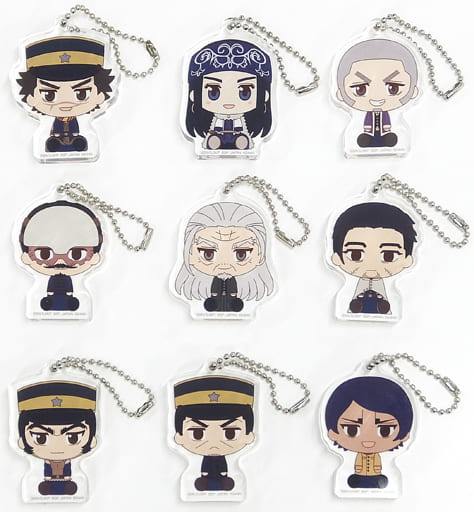 Saichi Sugimoto, etc. Golden Kamuy Ichiban Kuji Live & Shine!! Prize I All 9 Types Set Key Ring [USED]