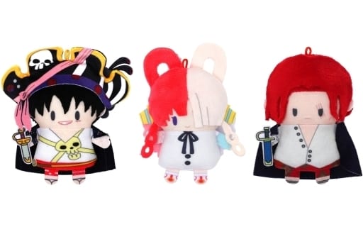 Monkey D. Luffy Uta Shanks One Piece FILM RED Finger Mascot Puppela Set Key Ring [USED]