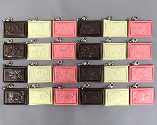 Gintoki Sakata, etc. Gintama Ginsan's Chocolate Board Fortune Telling Mascot With Lobster Clasp All 14 Types Set Key Ring [USED]