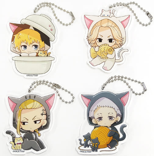 Manjirou Sano, etc. Tokyo Revengers Acrylic Keychain Box A Cat Day Ver. Princess Cafe Limited Key Ring [USED]