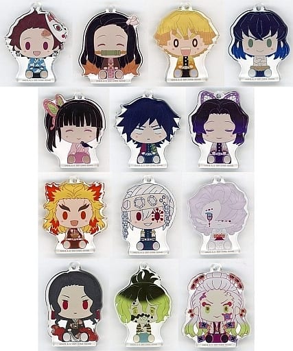 Shinobu Kocho, etc. Demon Slayer: Kimetsu no Yaiba Ichiban Kuji Kisatsu no Kokorozashi 3 Chokonokko Acritz Key Ring Prize F All 13 Types Set Key Ring [USED]