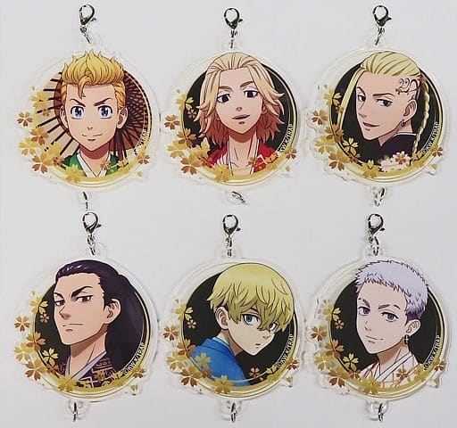 Manjirou Sano, etc. Tokyo Revengers January & July Kuji Alive wih All Sorts Flowers Newly Drawn Linked Acrylic Charm Prize B All 6 Types Set Charm [USED]