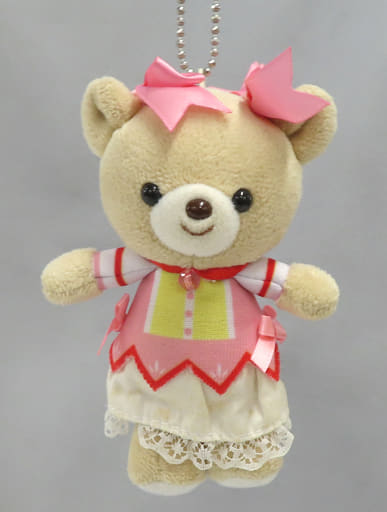 Madoka Kaname Puella Magi Madoka Magica Charasick Bear with Ball Chain Key Ring [USED]