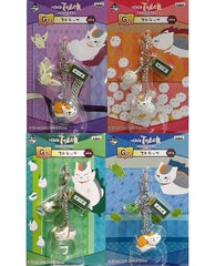 Nyanko-sensei, etc. Natsume's Book of Friends Ichiban Kuji Bookstore Tamatebako Strap Prize G All 4 Types Set Key Ring [USED]