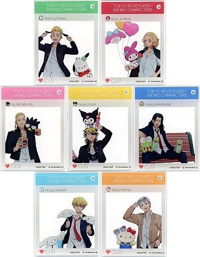 Takemichi Hanagaki, etc. Tokyo Revengers X Sanrio Characters SNS Style Acrylic Keychain Lawson Loppi HMV&Books Online Limited All 7 Types Set Key Ring [USED]