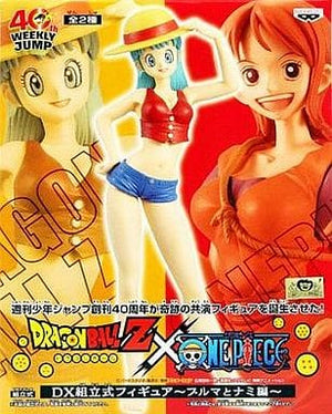 Bulma Dragon Ball x One Piece DX Prefabricated Figure Luffy Style Bulma & Nami BANPRESTO Figure  [USED]